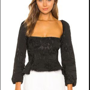 V. Chapman Georgiana Top Black Top (Sold Out, Size 6, Originally $265)